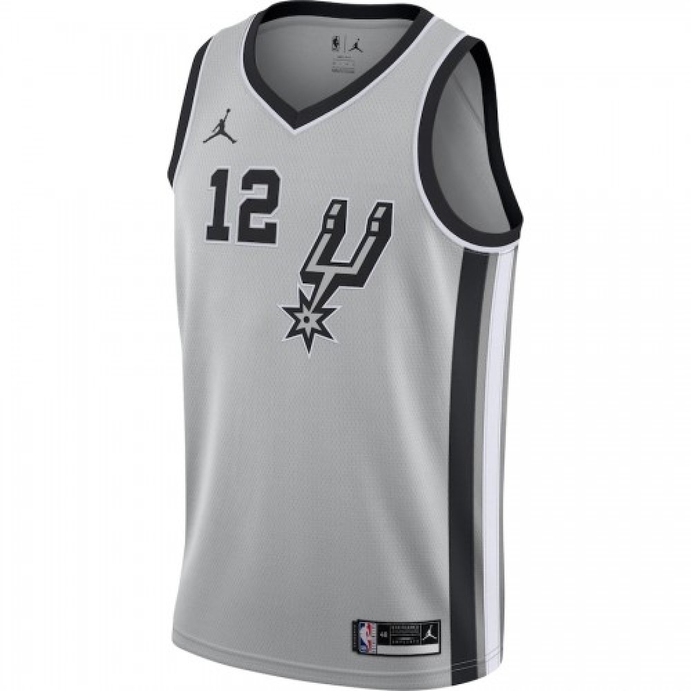 Men's San Antonio Spurs LaMarcus Aldridge #12 Jordan Silver 20/21 Swingman Jersey- Statement Edition-Pro Kit Vault | Brand New 26/27 Sports Jerseys